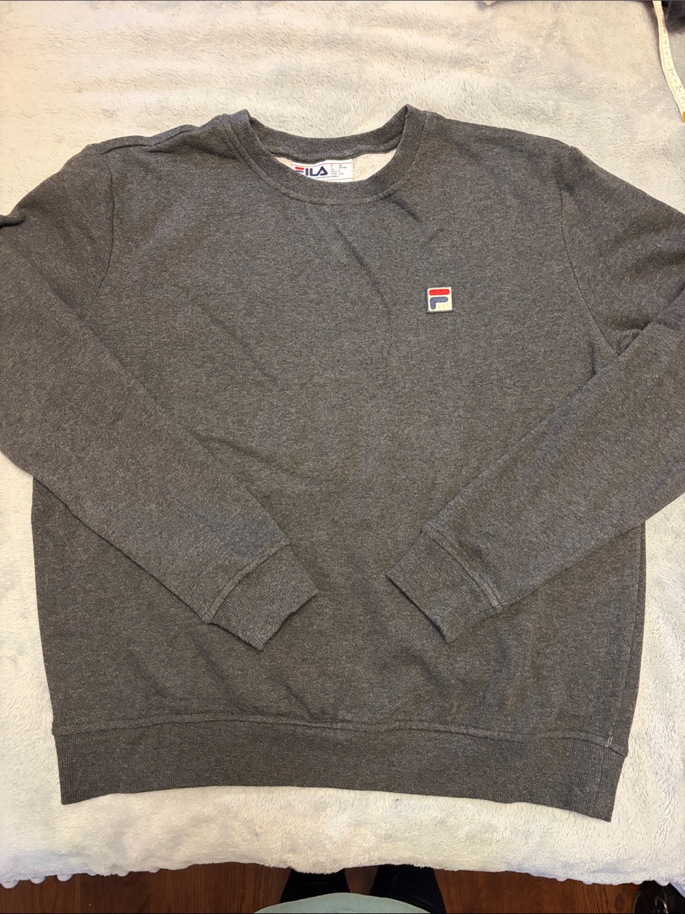 Fila Women’s Dark Gray Crewneck Sweatshirt with Small Logo Patch